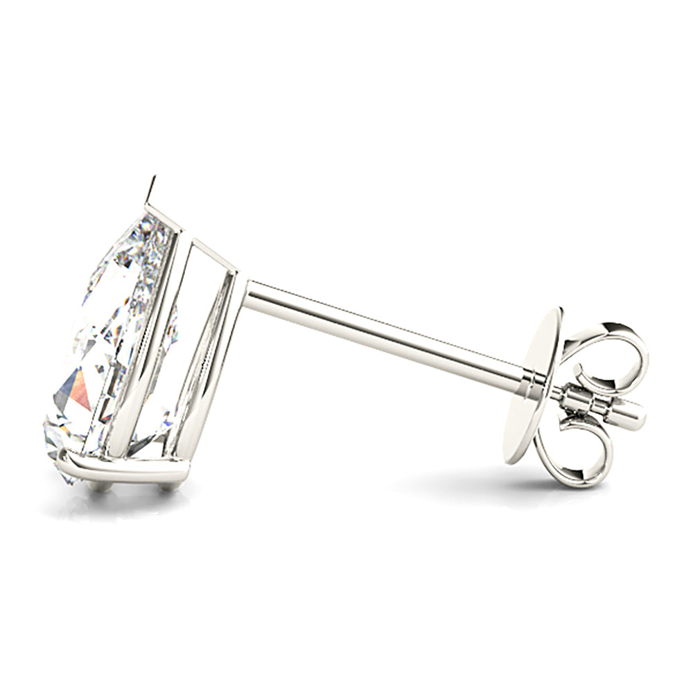 Classic Pear Shape Diamond Stud Earrings-VIRABYANI